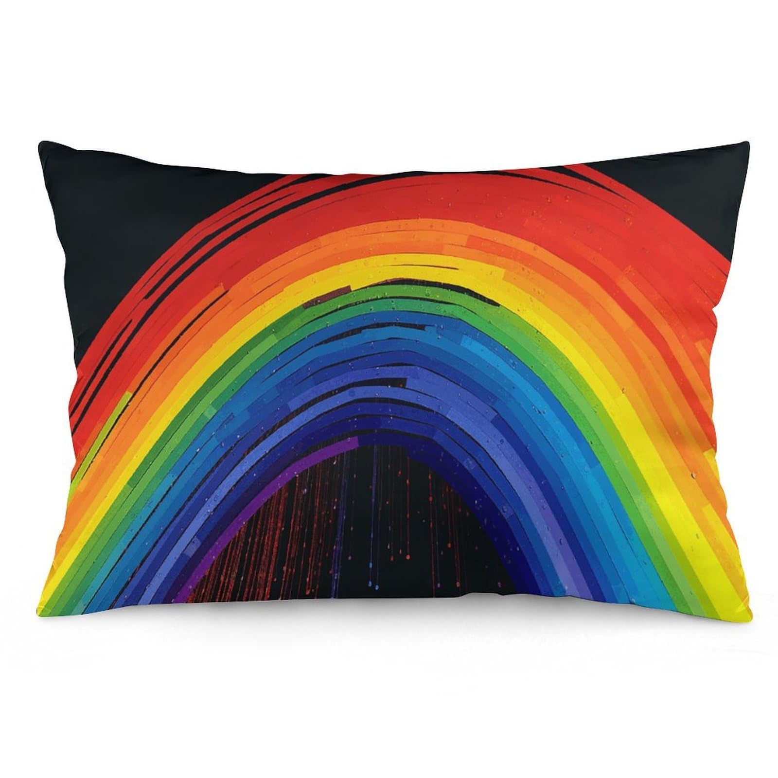 2 Pack Pillow Cases for Hair and Skin, Soft Breathable Pillow Case Covers with Hidden Zipper, Rainbow Pillowcase 20"x30" Pillow Covers for Sleeping Gift