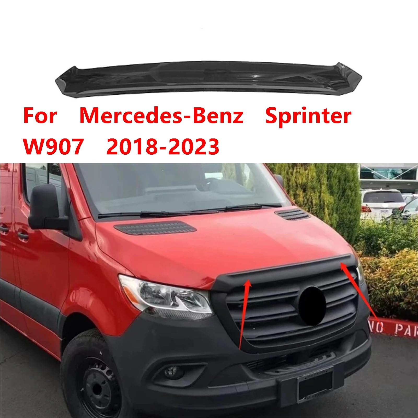 Auto Front Stein Deflektor Schutz Haube Schutz Schild Sand Block Kompatibel Mit Sprinter W907 2018-2023