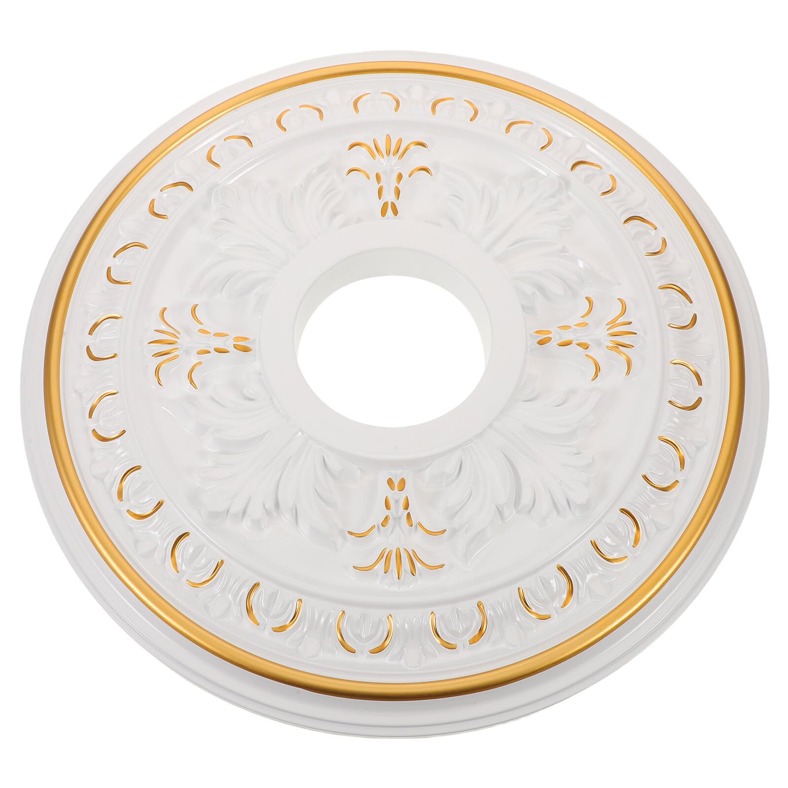 Medallón de techo ornamental Lurrose de ABS blanco con un diámetro de 39.6cm