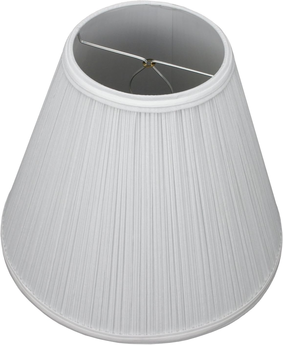 FenchelShades.com Lampshade 6" Top Diameter x 13" Bottom Diameter x 11" Slant Height with Clip-On Attachment for Standard Edison-Style Lightbulb (Pleated White)