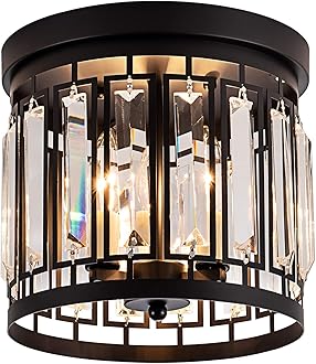 Larootsi 3 light crytal flush mount ceiling light