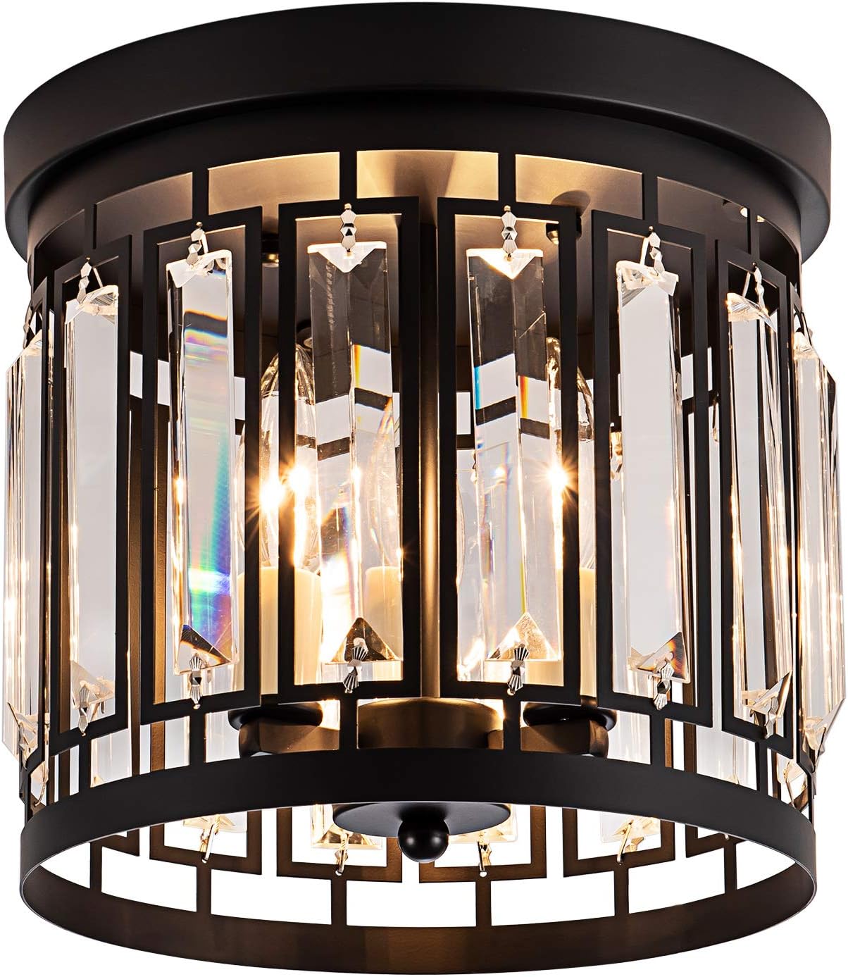 Larootsi 3 light crytal flush mount ceiling light