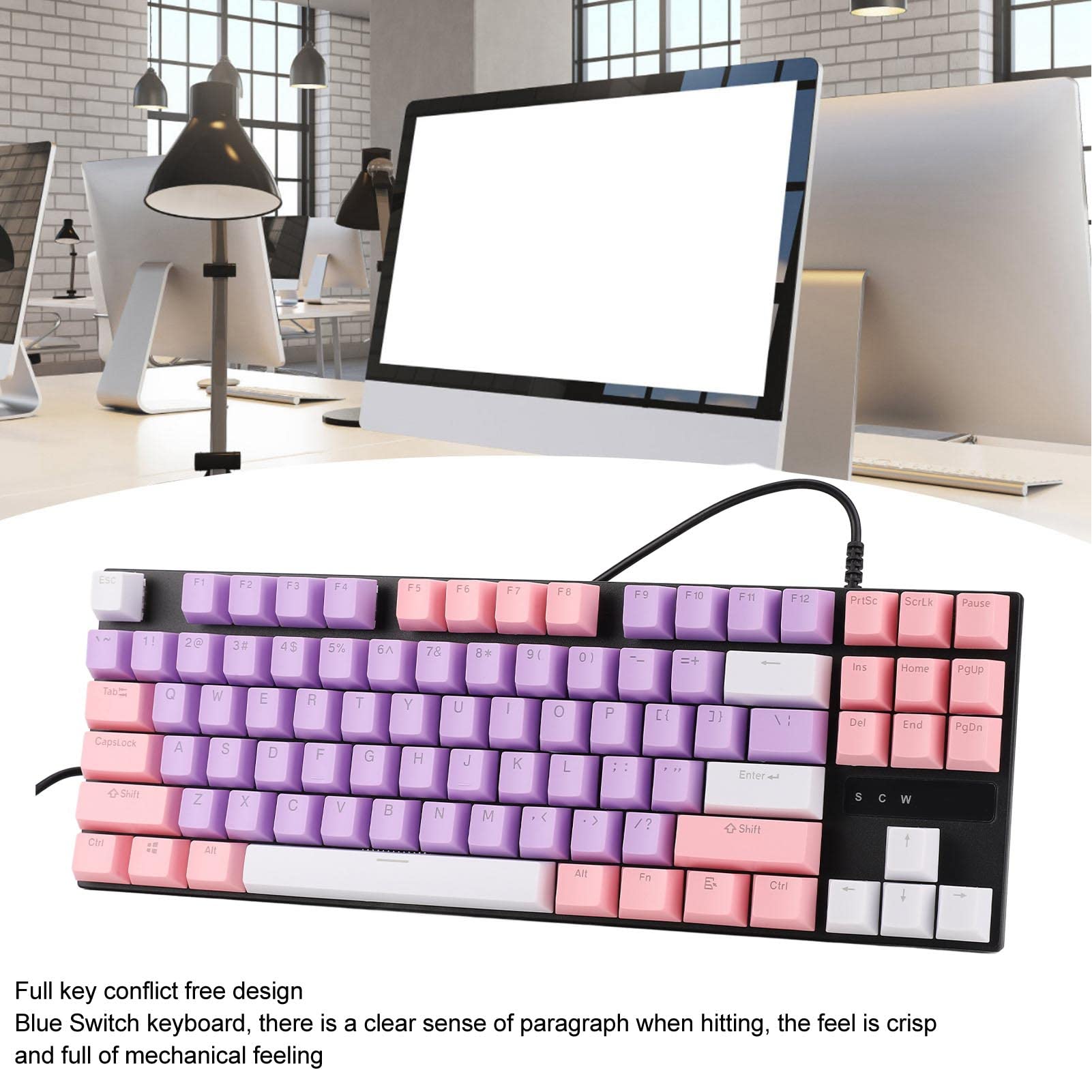 ピンク メカニカルゲーミングキーボード Amazon | かわいいピンクのメカニカルキーマウスセット