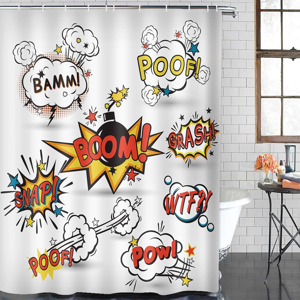 Comic Shower Curtains Curtains & Drapes 2023