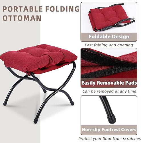 Miniatura 19 de MEETWARM Moderna silla perezosa de tela de terciopelo con otomana, silla de salón contemporánea con acento contemporáneo, sofá tapizado individual