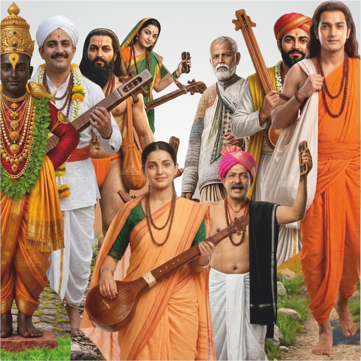 Shree Space Varkari Sant Premium Cutout Standee Set (15 Saints) | Information in Marathi & English | Vitthal Rukmini Pandharpur Vari Decoration | Ashadhi Ekadashi Festival Decor-image-39