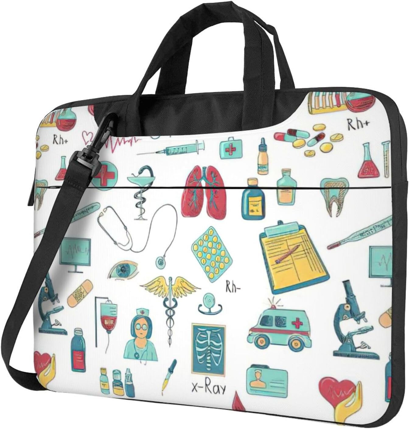 abstraction biology chemistry4 Print Large Capacity Portable Crossbody Cute Laptop Bag For Women Men, 13 14 15.6 in