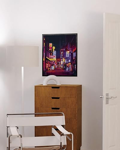 Miniatura 5 de HAUS AND HUES Arte de pared japonés de neón  Póster de ciudad de anime, decoración de pared urbana Cyberpunk, arte japonés de paisaje urbano para