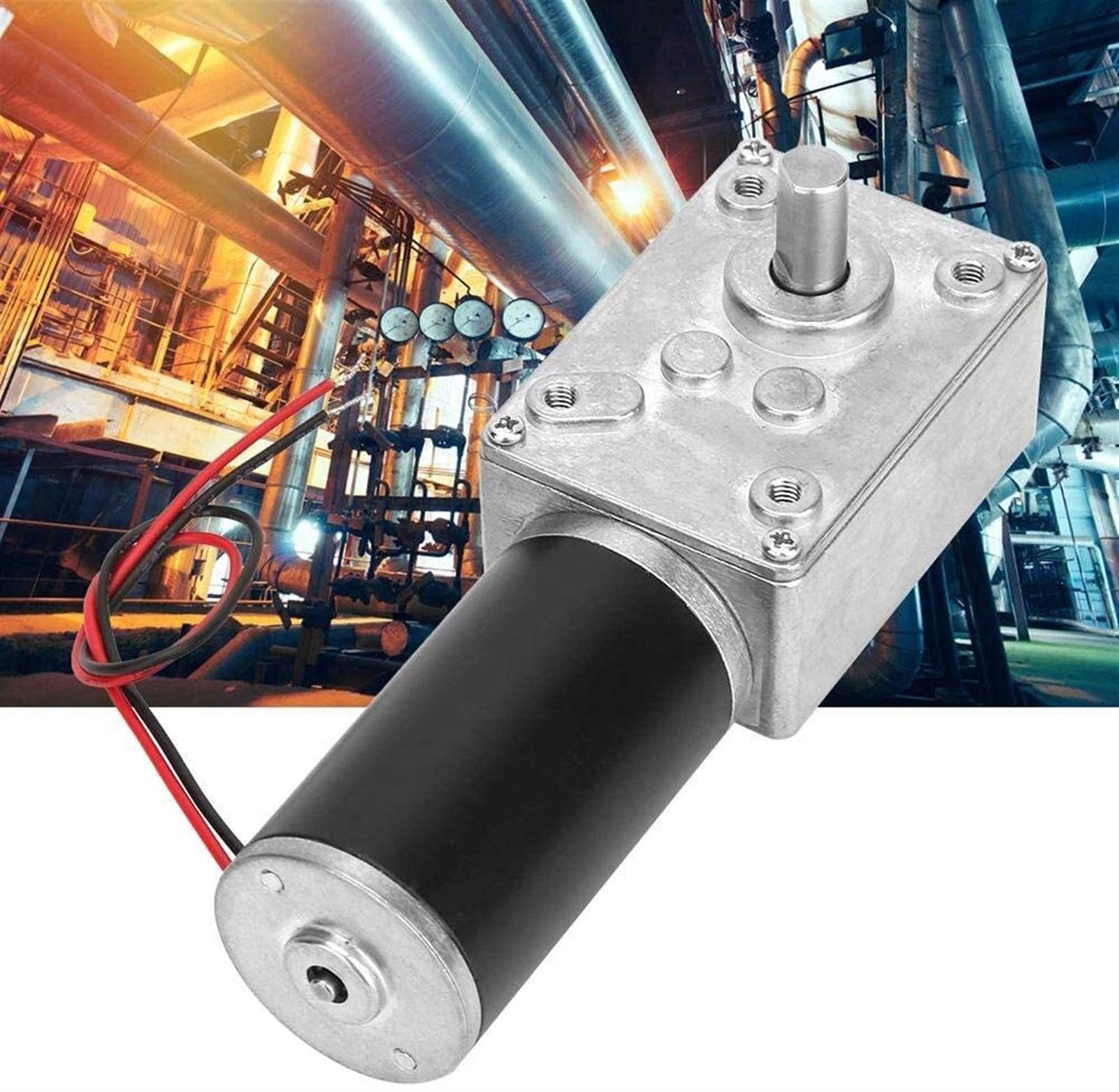POJMD Speeds Reduction Motor,High Torsion Speeds Reduce Electric Gearbox Motor Reversible Worm Gear Metal Motor Reducer with 8mm Shaft 24V(20RPM) Tools