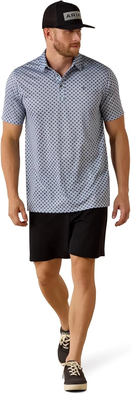 ARIAT Men's All Over Print Fitted Polo