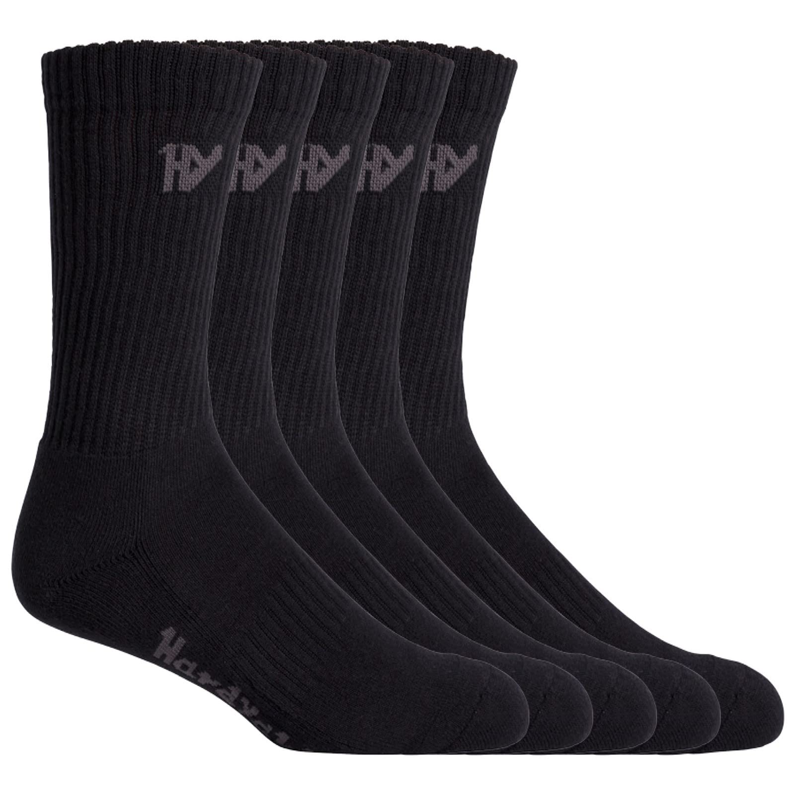 Hard Yakka Men's Black Crew Cotton Work Socks