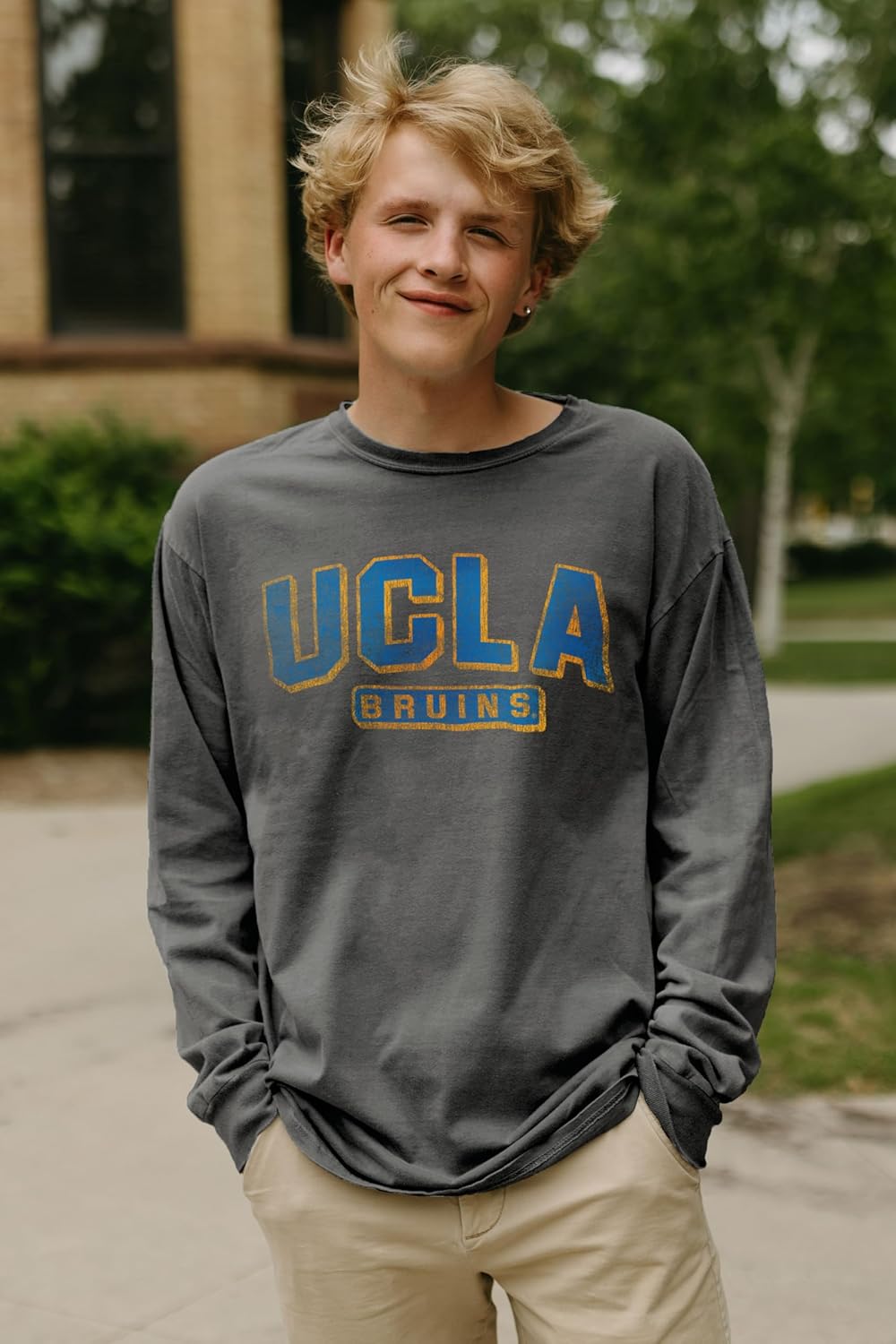 Blue 84 NCAA Unisex-Adult NCAA Officially Licensed Long Sleeve T-Shirt Team Color Dyed Ringspun Vintage - Image 2