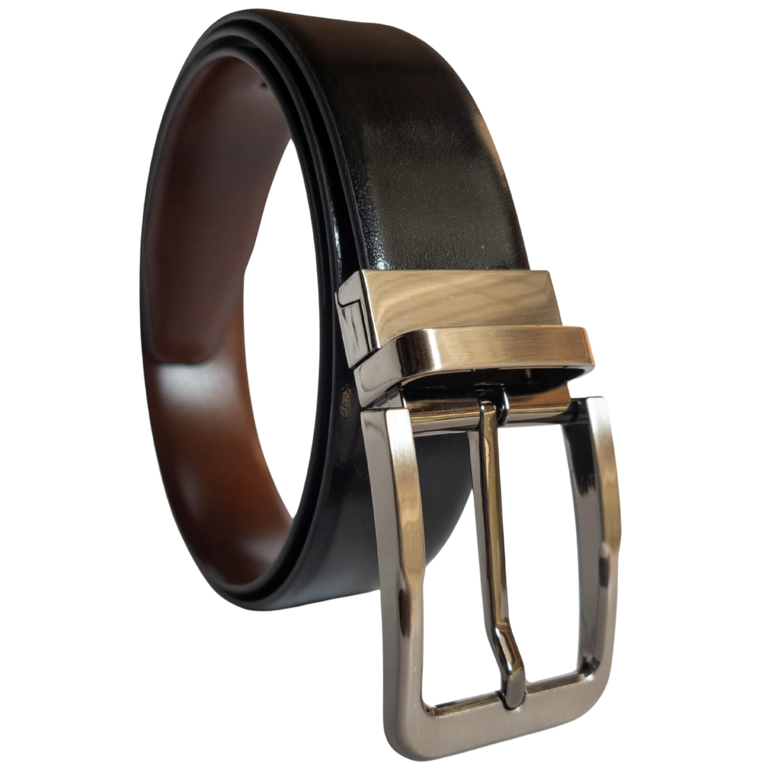 Belts for Men Leather Original | Leather Belt for Men Formal | Reversible Italian Leather Black Brown Tan Mens Belt Branded Premium Wood Box-image-33