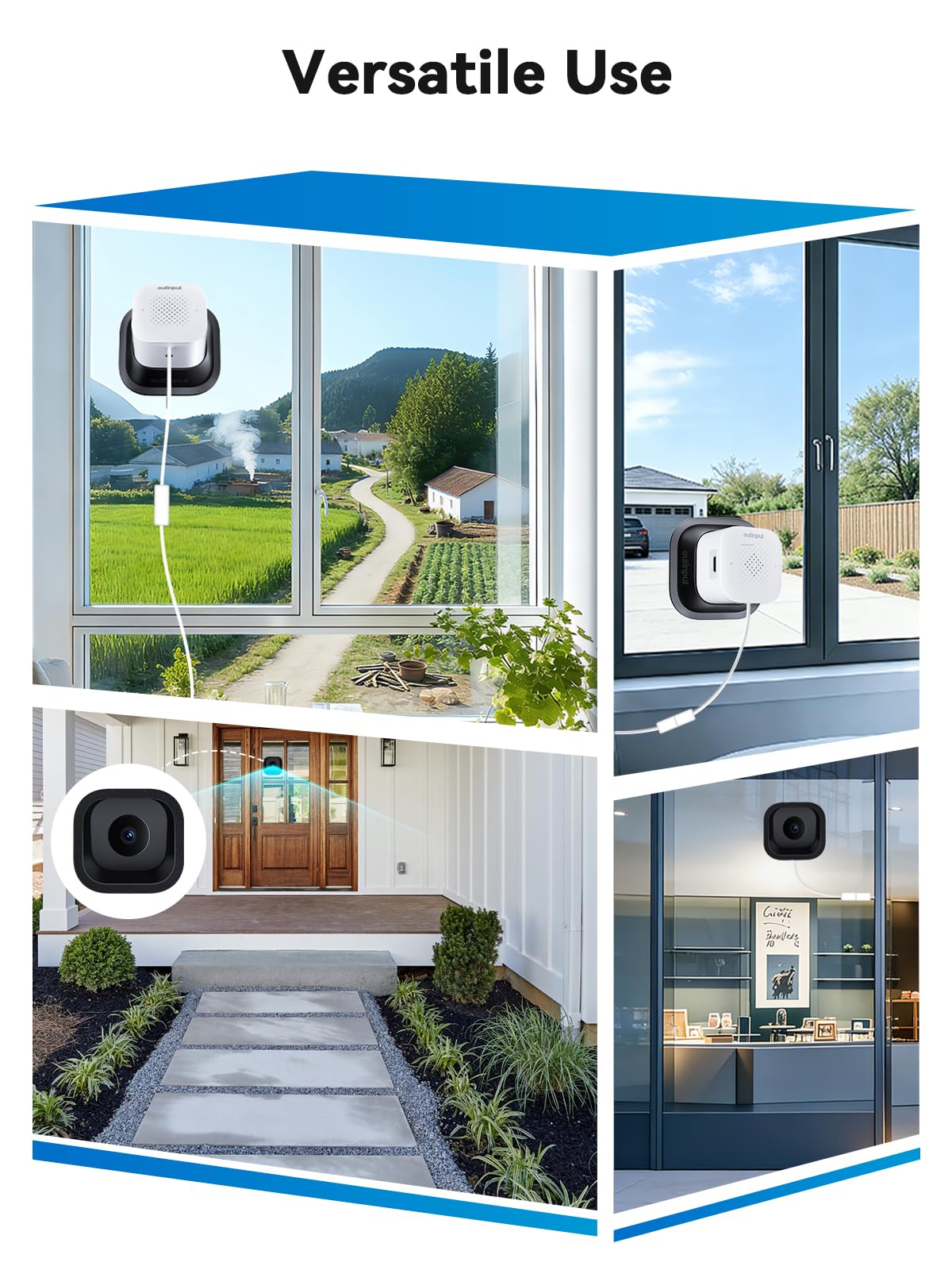 Outinput Cámara de Ventana 3MP 2K para Seguridad del Hogar, Cámara Interior WiFi 2.4G/5GHz, Visión Nocturna en Color con IA, Detección de Persona y Movimiento, Grabación 24/7, Antirreflejo