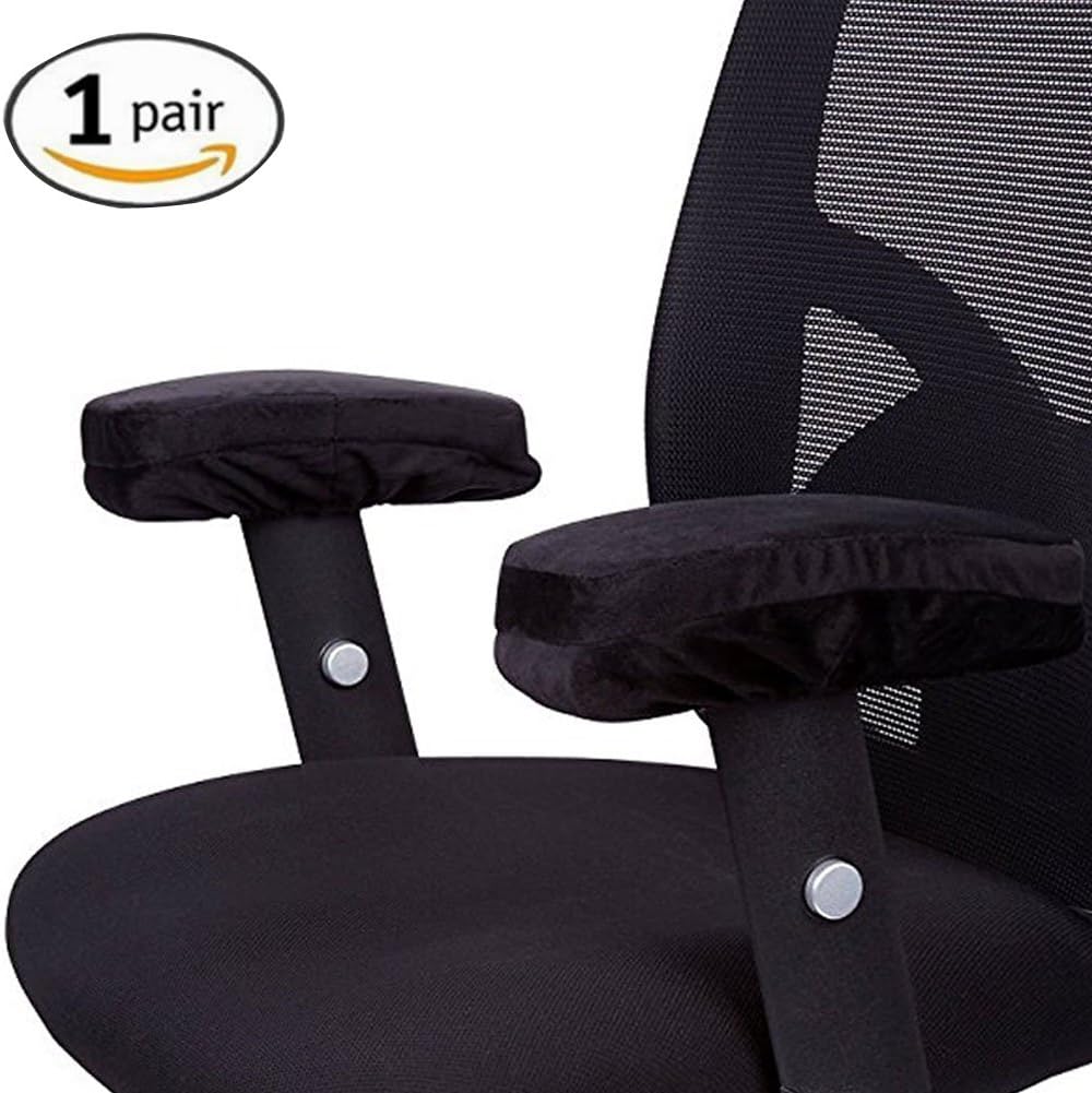 OOAGE --Pack of 2pcs-- Jumbo Memory Foam Arm Rest Office Chair Arm Computer Pads - Universal Cushion Covers for Armrest and Elbow Relief