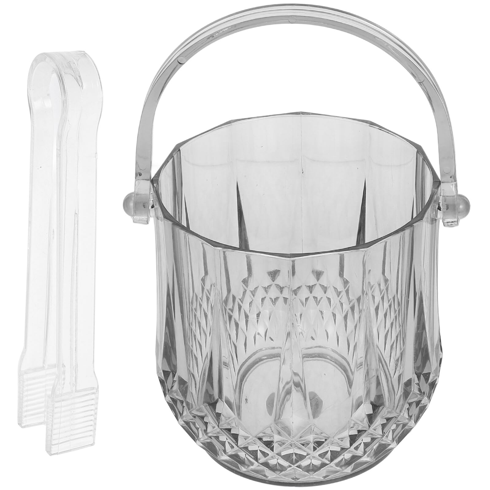 Seau à glace transparent plastique portable avec poignée ergonomique pour bouteilles de bière