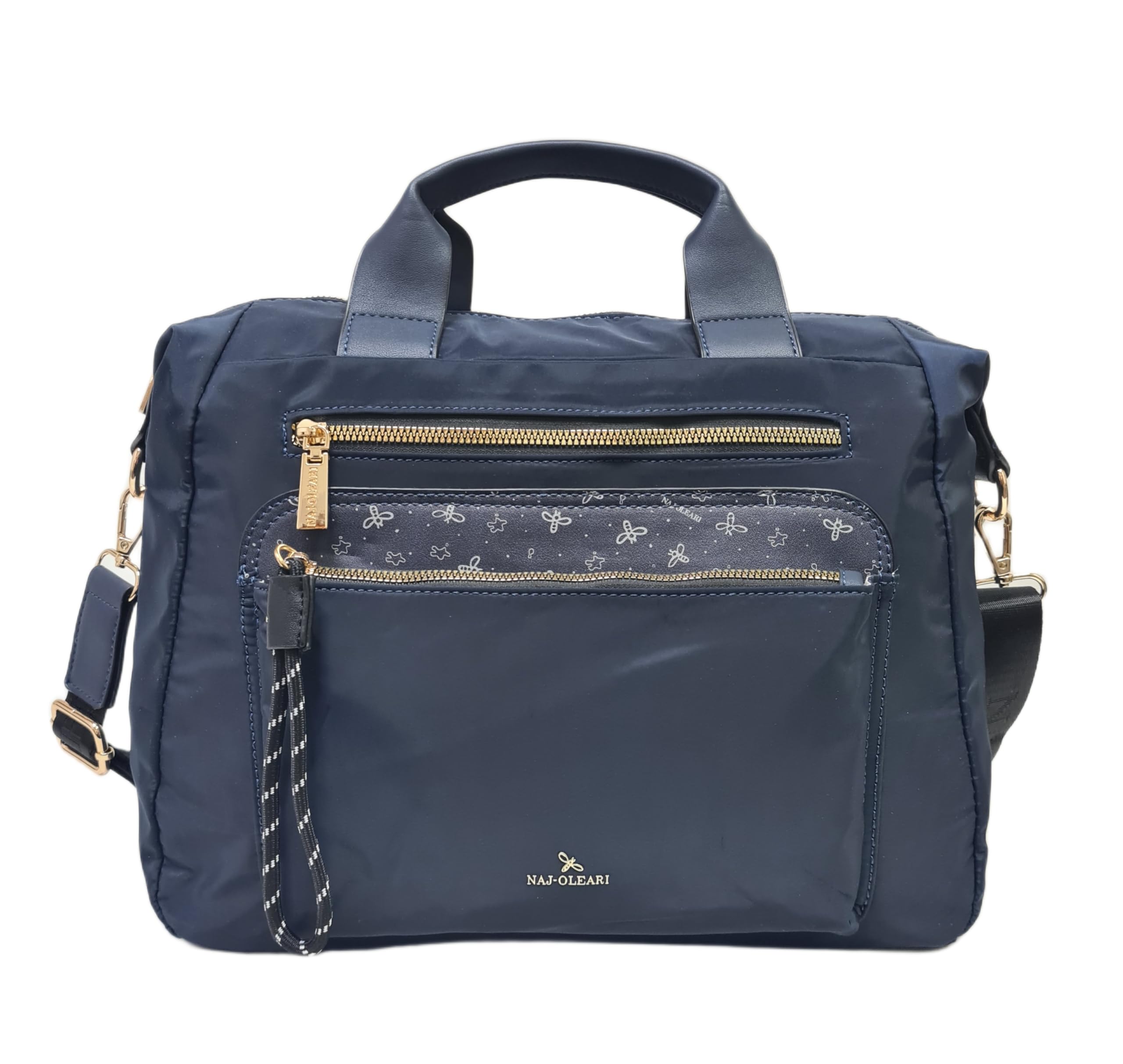NAJ-OLEARI Borsa Donna In Nylon Cartella Multitasche Portadocumenti Multiuso ART. 61834 Prodotto Realizzato con 100% Nylon Riciclato (BLU)