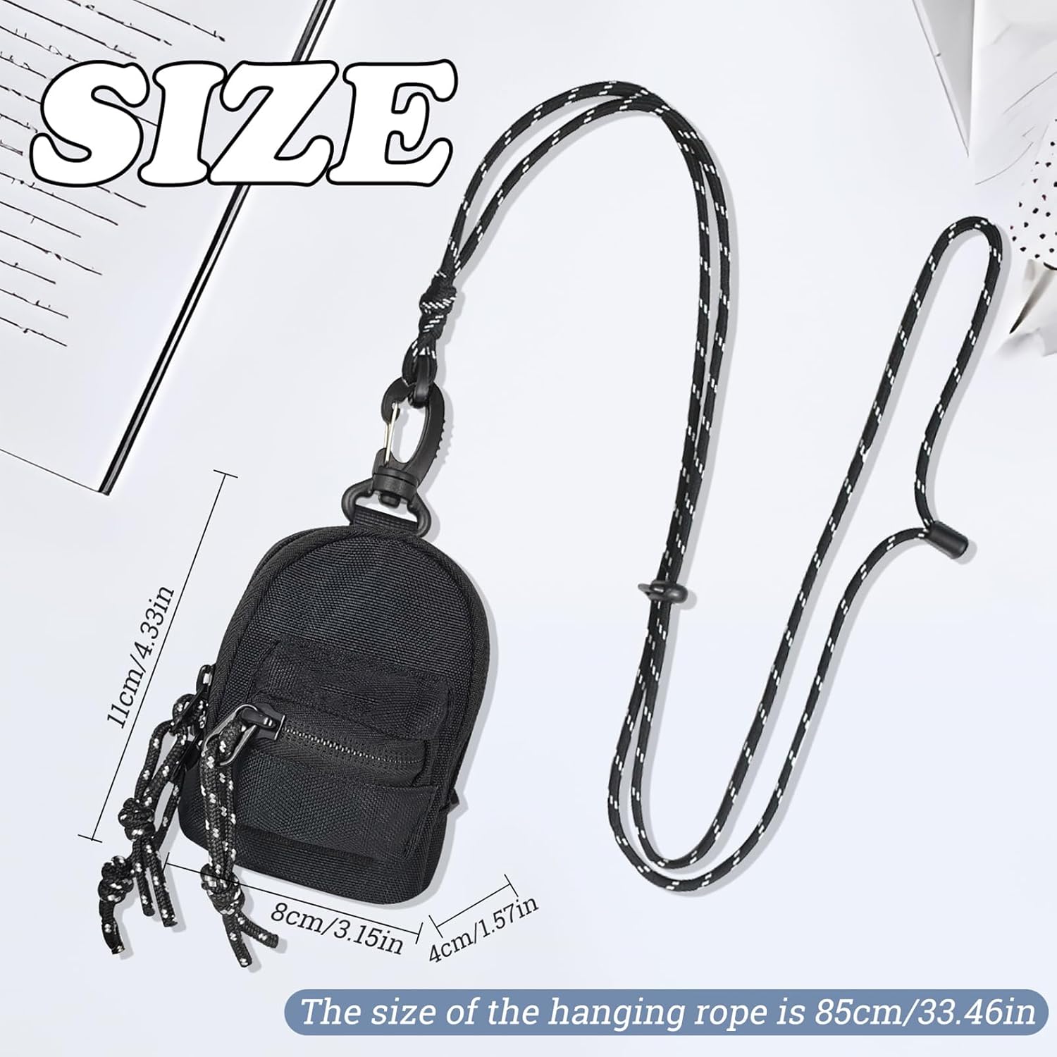 Multifunctional Coin Purse, Trendy Pendant Mini Storage Bag Small Crossbody Bags Portable Key Bag Coin Pouch (Black) - Image 2