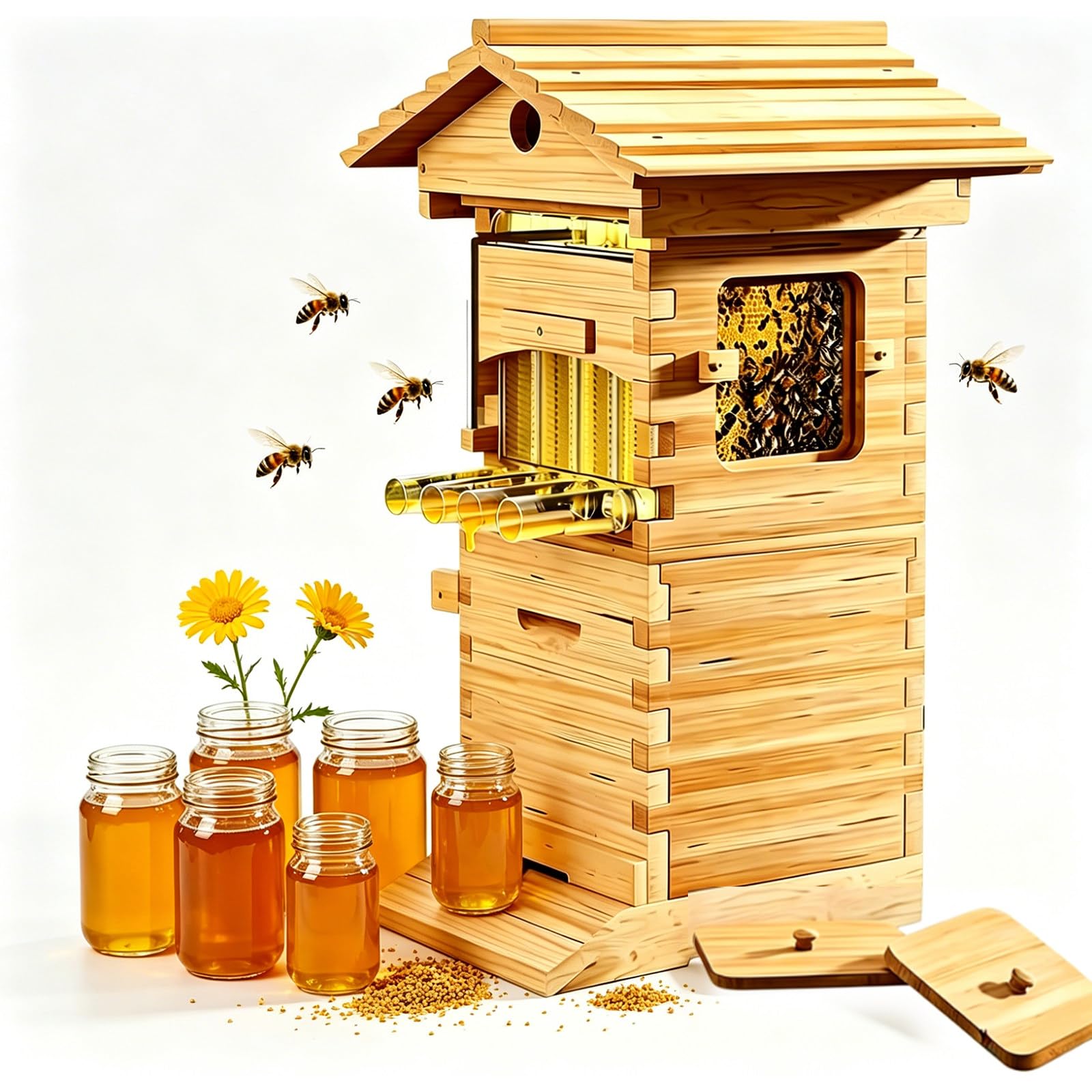ORIDLECTAL Easy Harvesting Flow Hive: automatic flow, observation window, upgraded design, for beekeepers & adults