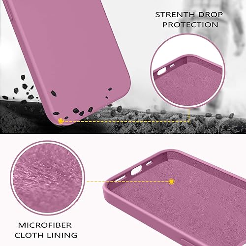 Miniatura 3 de GUAGUA Funda compatible con iPhone 13 Pro Max de 6.7 pulgadas de silicona líquida de gel suave, forro de microfibra delgada, textura de cojín, funda