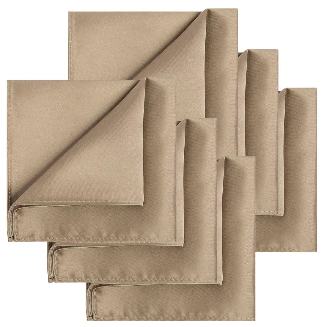 KissTies 6PCS Satin Pocket Square Plain Color Handkerchief Gift Set