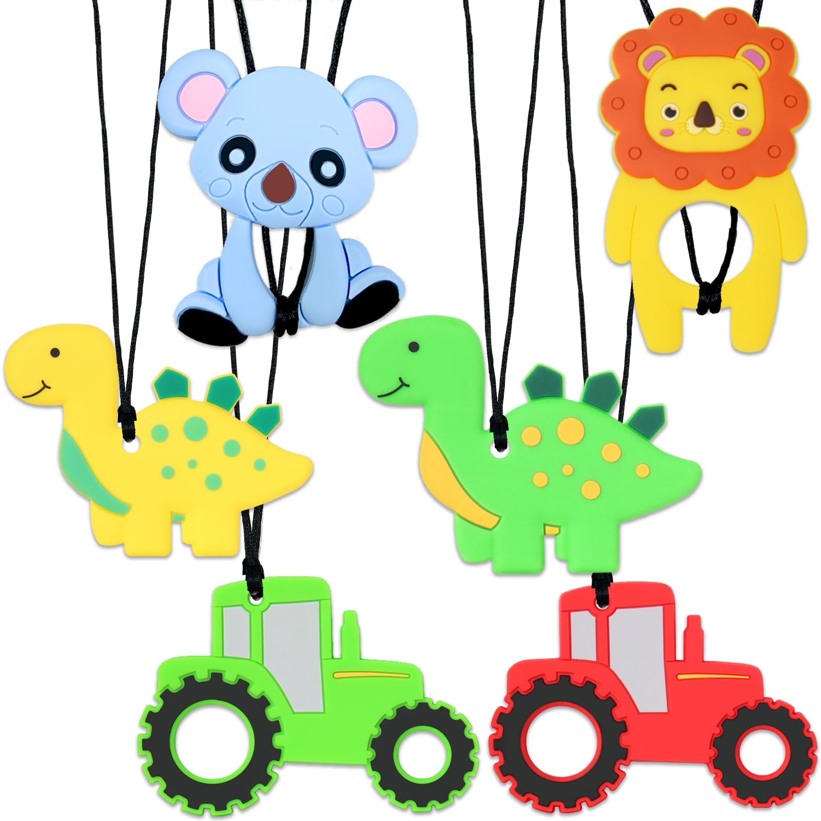 4 Collane Sensoriali Da Masticare In Silicone - Per Bambini, Dentizione, Ansia, Bisogni Speciali - Con Corda Di Sicurezza