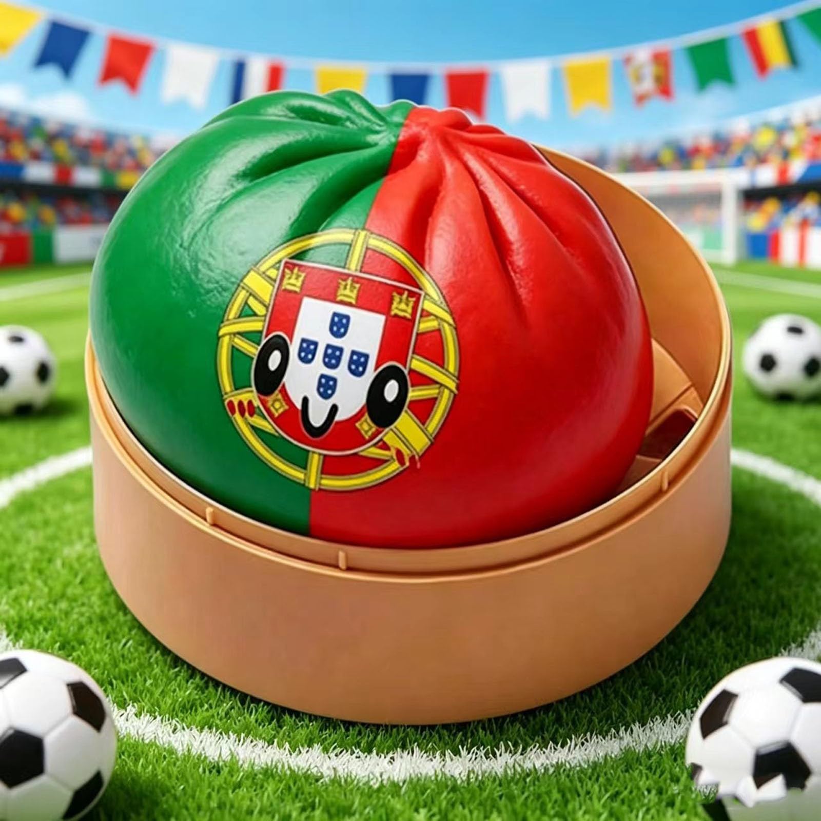Funny Country Flag Dumpling Squishies Toys, Giant Glitter Dumpling Mystery Box, Sensory Stress Relief Ball,Desk Soft Squeeze Decompression Gift,Surprise Basket Stuffers World Cup Party Favors (C)