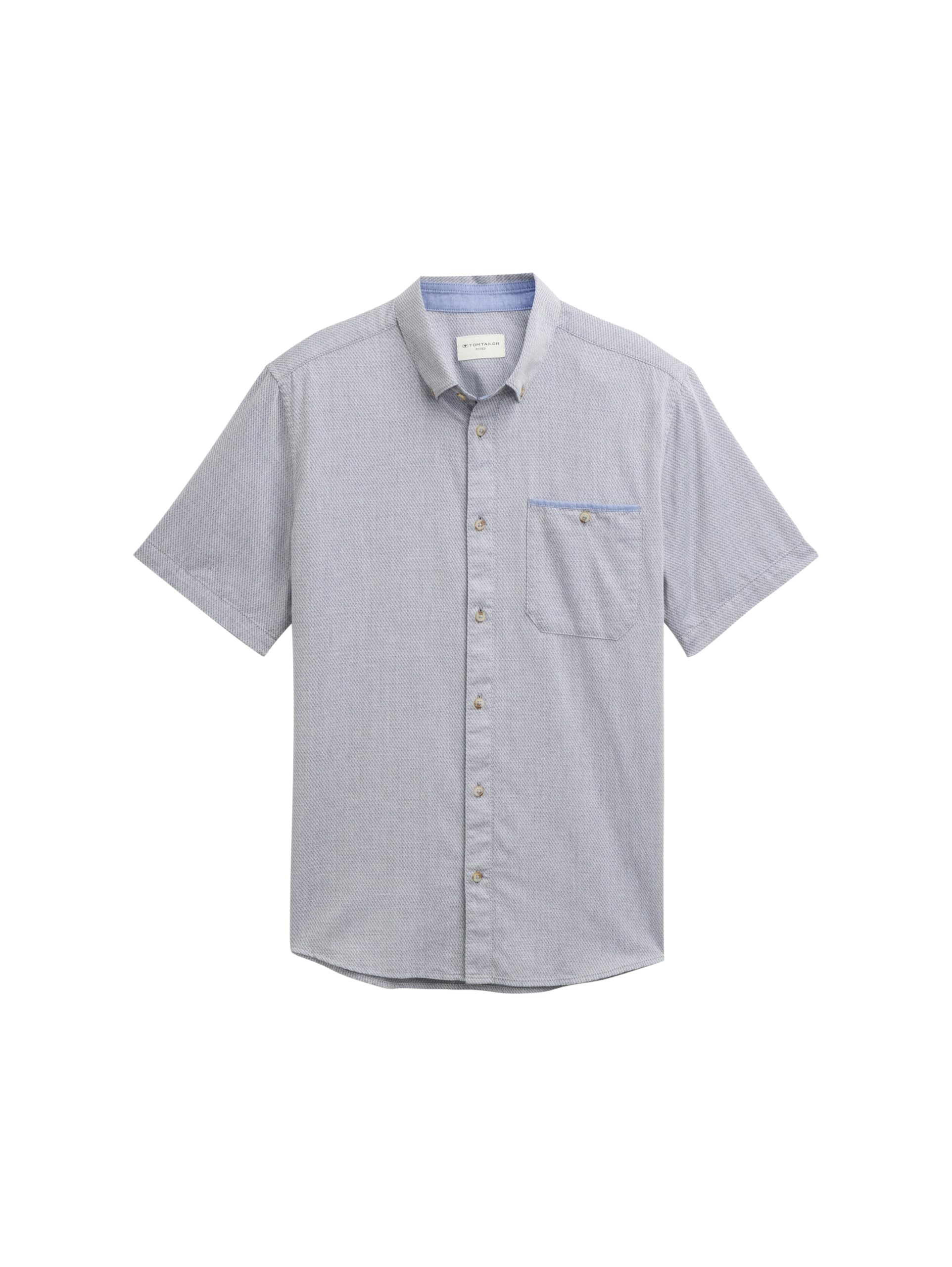 TOM TAILOR Herren Kurzarmhemd mit Brusttasche