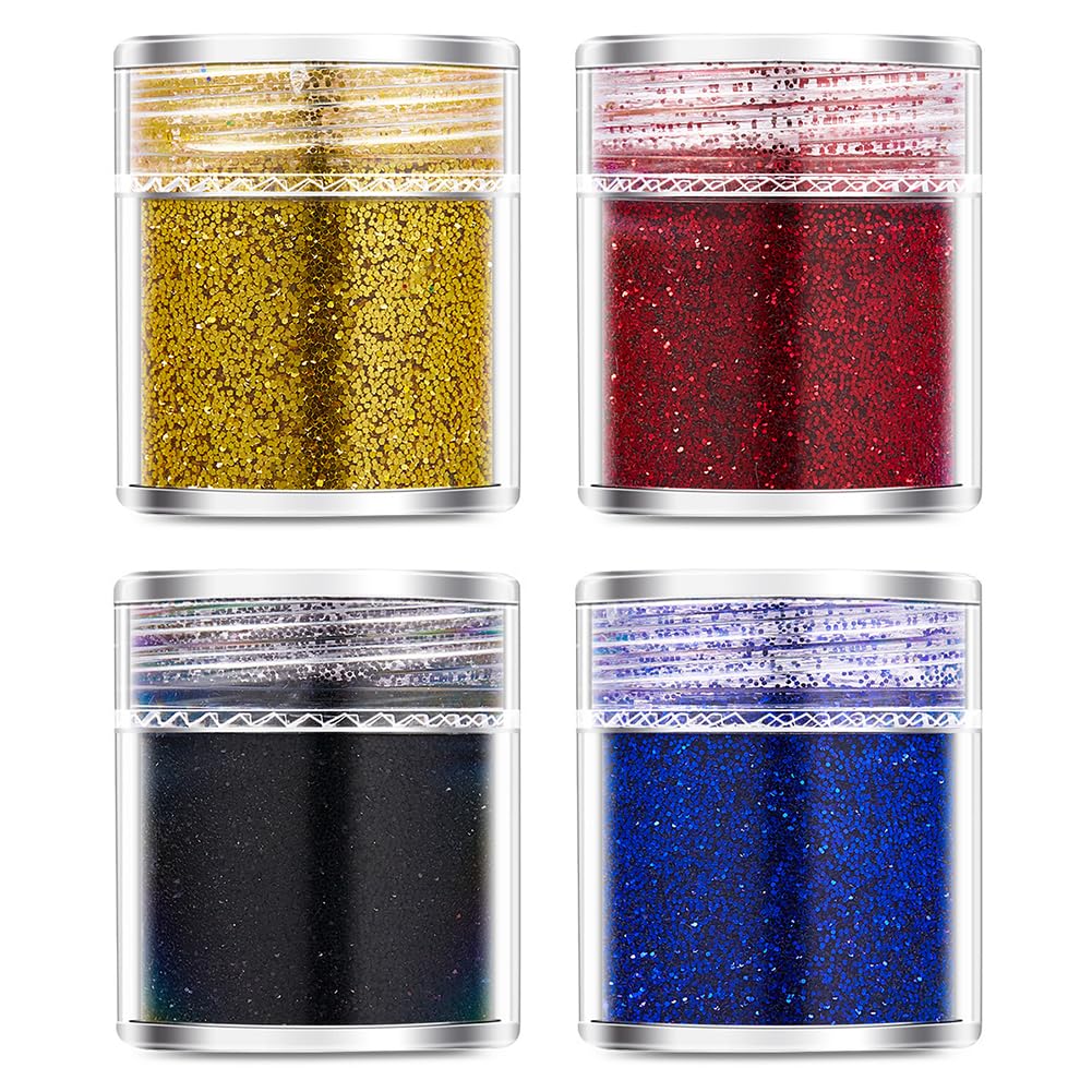 4PCS Nail Art Glitter Nail Sequins Glitter Metallic Shining Flakes Sequins Manicure Tips Nail Art DIY at Home Nail Supplies Nail Decorations Accessories