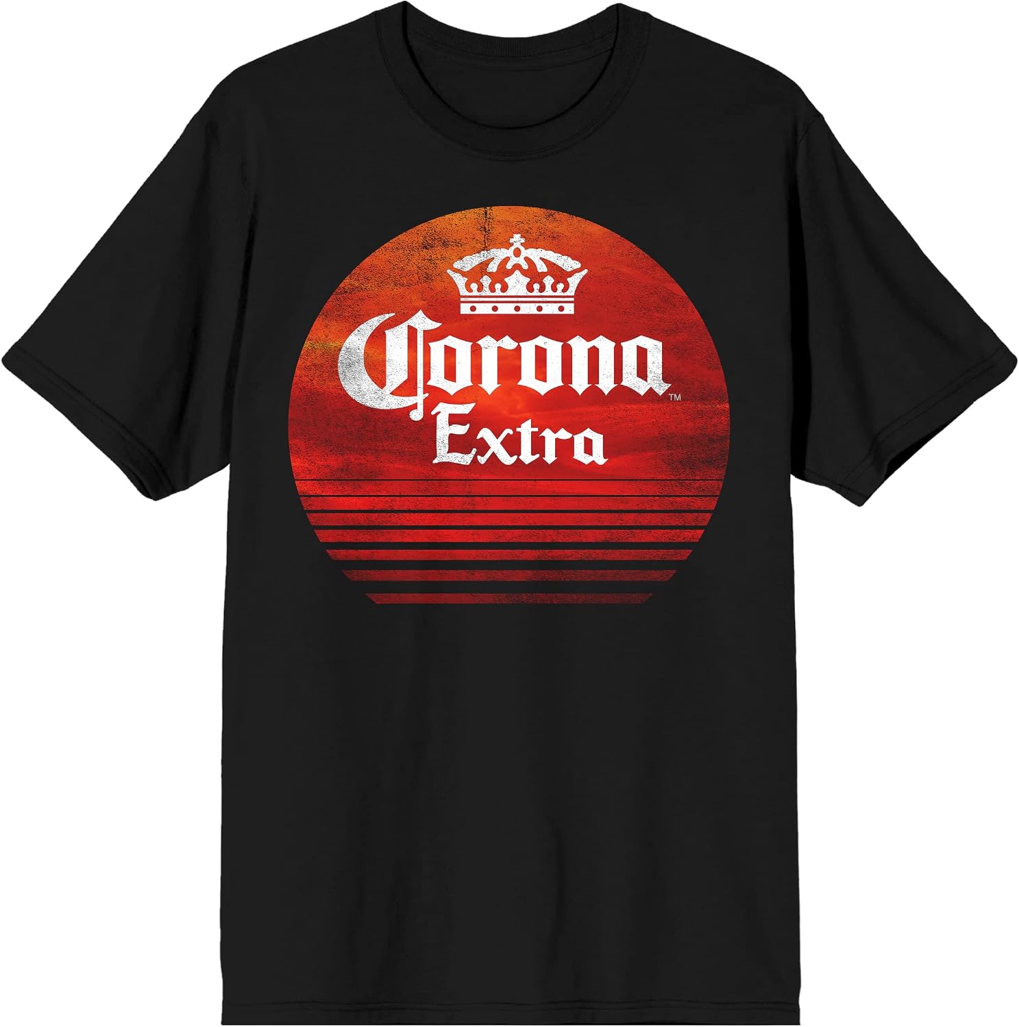 Corona Extra Red Circle Mens Black T-Shirt