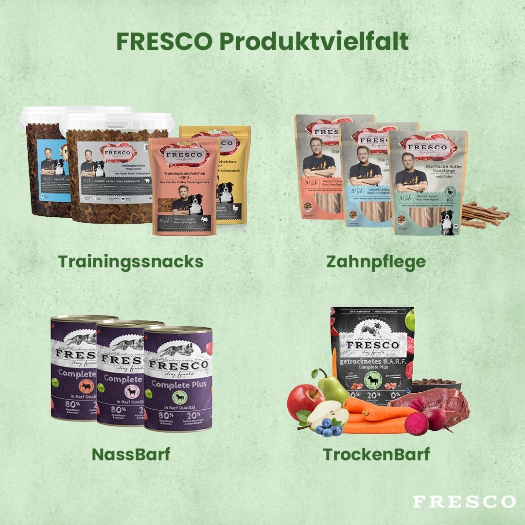 FRESCO Dog Complete Plus Trockenbarf Rind 1kg | natürliches Trockenfutter für Hunde aus frischem Fleisch, Obst und Gemüse | 100% frische Zutaten | ohne künstliche Zusätze
