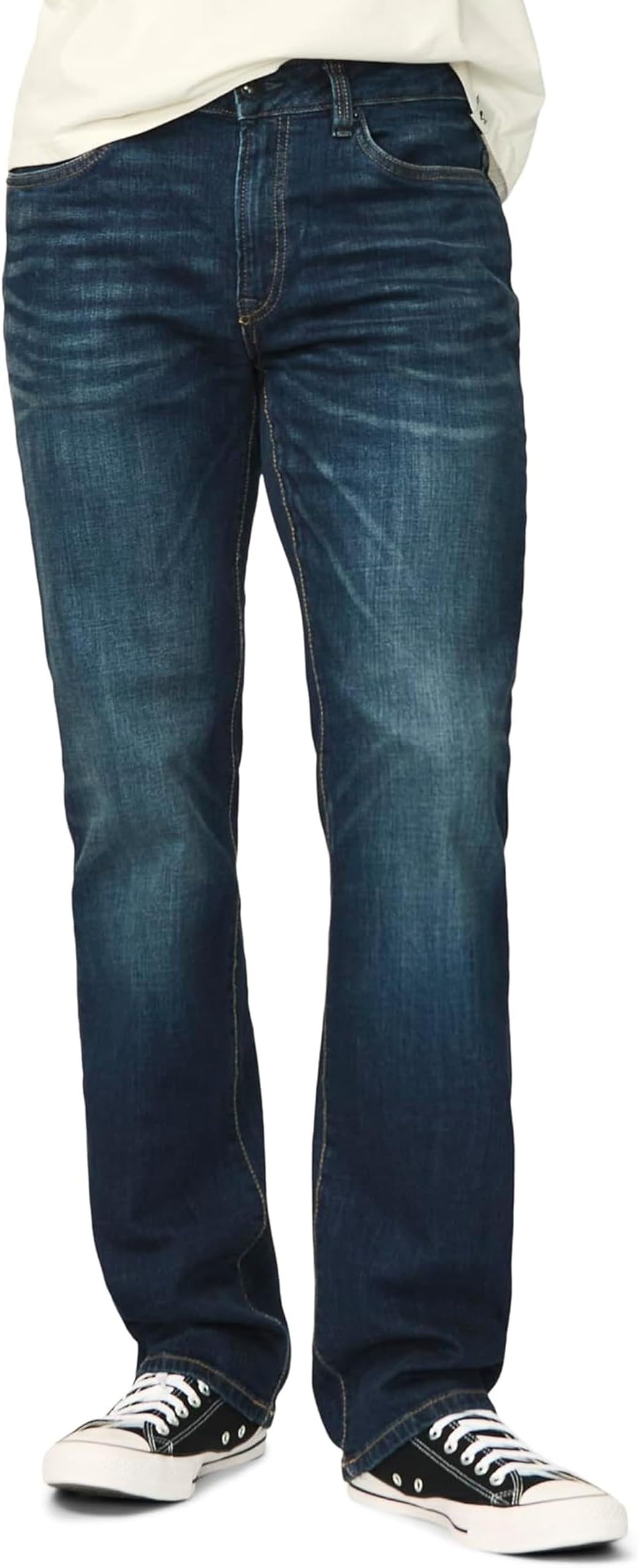 Mens Relaxed Straight Leg Driven Jean with Stretch Fabric