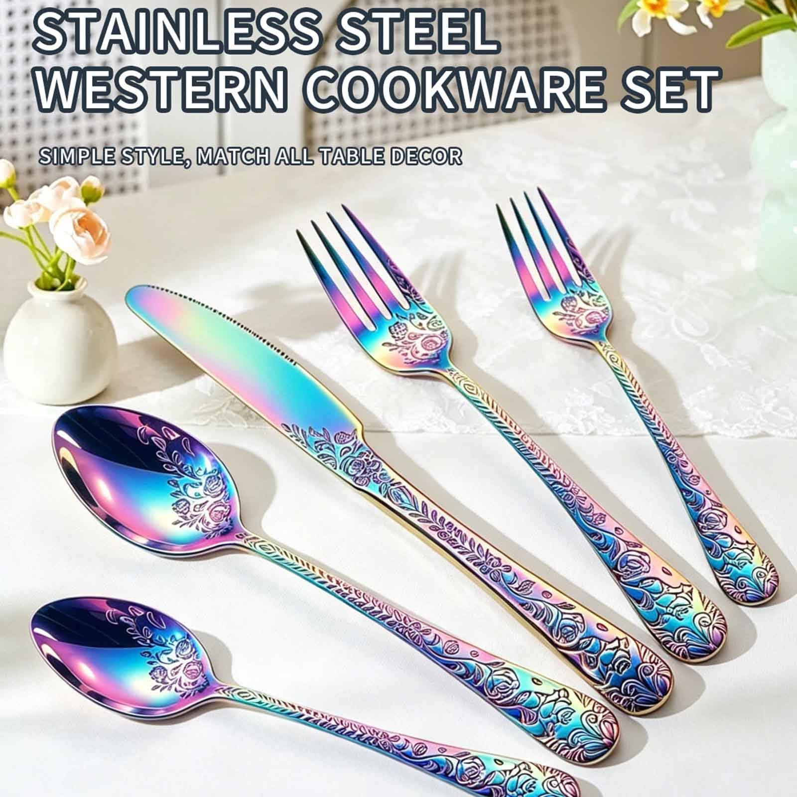 Lot De 30 Couverts En Acier Inoxydable De Qualité Supérieure, Pour 6 Personnes, Avec Couteau, Cuillère Et Fourchette,polis Et Passent Au Lave-vaisselle(Rose Gold)