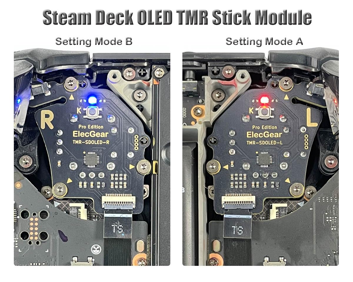ElecGear Módulo de Reemplazo de Joystick TMR para Steam Deck OLED, Conjunto de PCB con Calibración de MCU y Joysticks Anti-Drift Izquierdo y Derecho con Tecnología TMR – (Edición OLED)