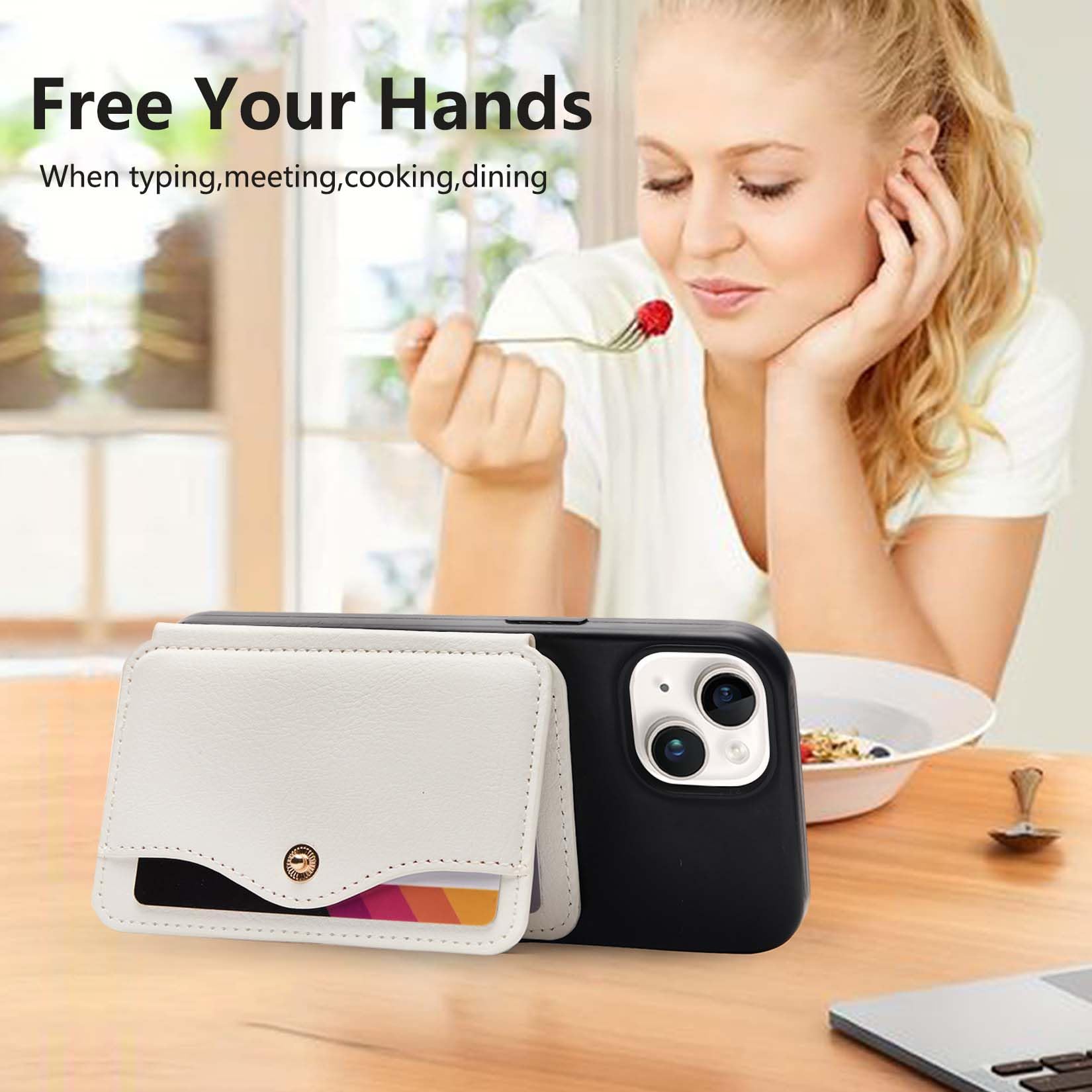 M-Plateau Nueva cartera adhesiva para la parte posterior del teléfono, soporte para tarjetas de crédito adhesivo 3M para teléfono celular. Para iPhone 12 y iPhone 12 Pro de 6.1 pulgadas/One Plus 8T