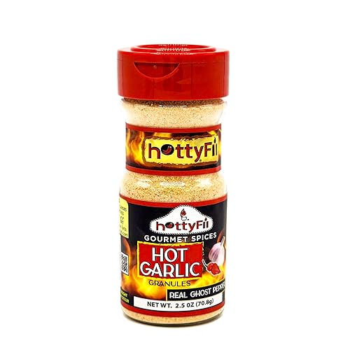 Miniatura 1 de HottyFii Ajo caliente en polvo, la mejor marca picante del mundo para especias picantes, fabricado con ajo en polvo natural y pimientos fantasmas
