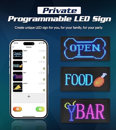 Miniatura 3 de VDIKKS Señal LED programable con control de aplicación USB 5V FPCB Digital Sign Image Import Text Scrolling Easy to Animate LED Display Sign para