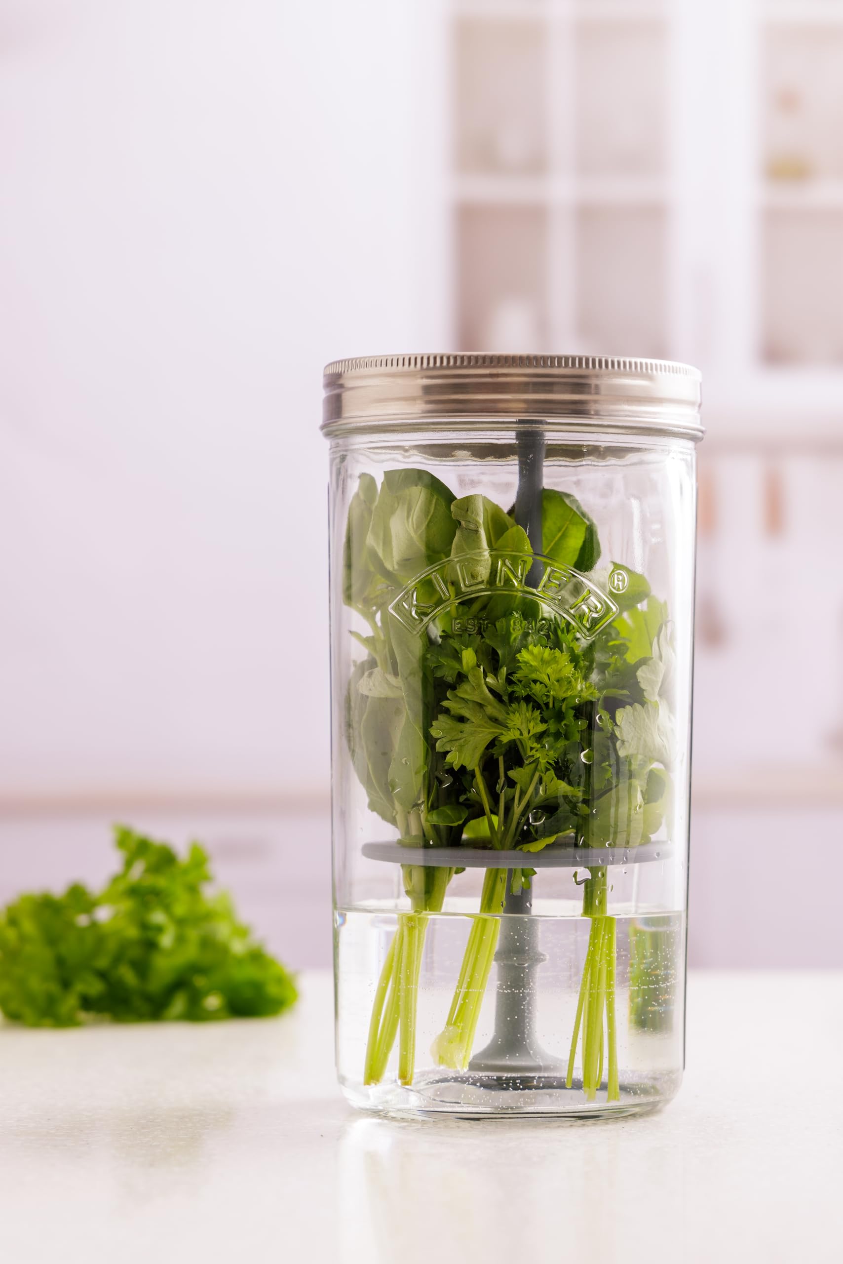 Kilner Herb Keeper Set, Transparent, 10.5 cm L x 20 cm H x 10.8 cm W, 1L capacity - Image 3