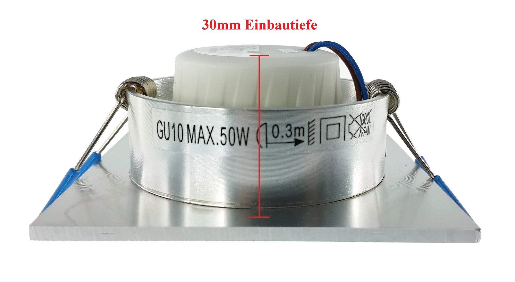 Trango 10er Pack MO15SD*10 Ultra flach 5Watt 3 Stufen dimmbar LED Modul 3000K warmweiß zum Austauschen GU10 & MR16 Leuchtmittel, Einbauleuchten, Deckenstrahler, Einbaustrahler, Deckenleuchte