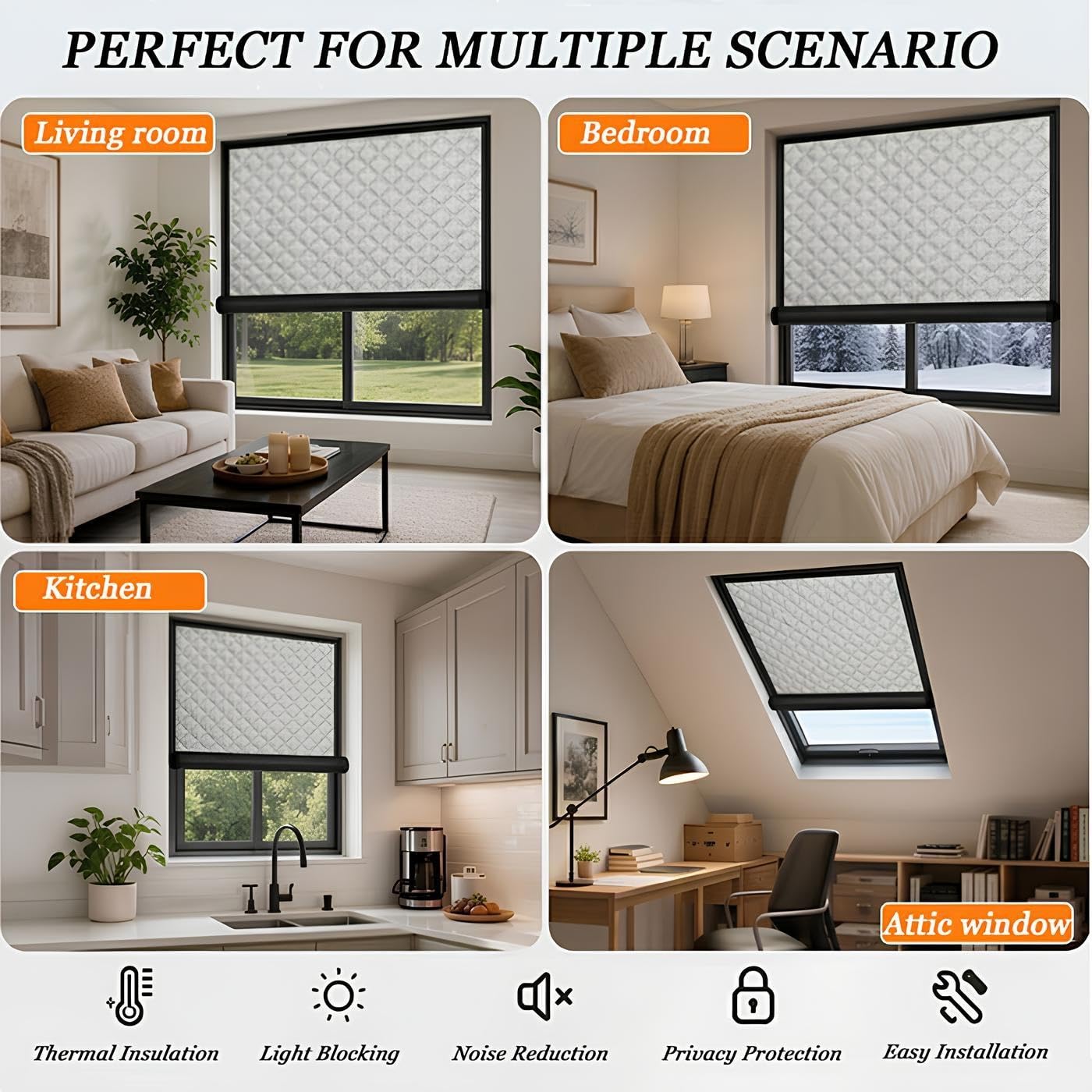 Kit De Aislamiento De Ventana Protege del Frio Cortinas Opacas