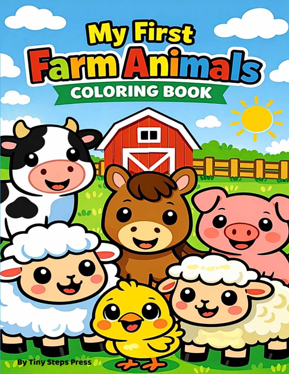 My First Farm Animals Coloring Book: Simple & Cute Farm Animals Coloring Pages for Toddlers Ages 1–4