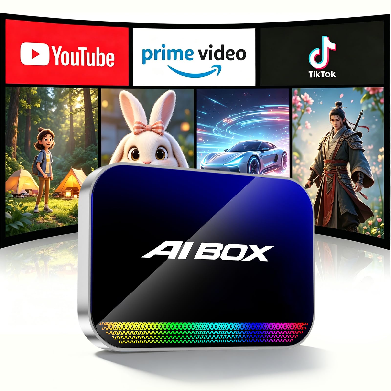 Yurnlv Magic AI Box, 무선 CarPlay 안드로이드 자동 어댑터, Net-Flix 유튜브 틱톡, 내장 플레이 스토어 및 스크린 미러링, OEM 공장 유선 CarPlay 차량용 플러그 앤 플레이 비디오 어댑터