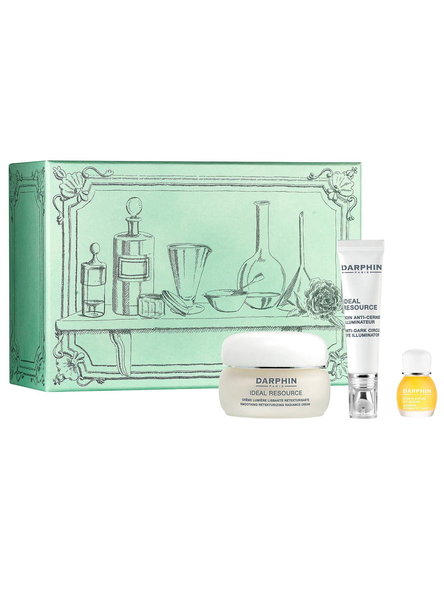 Darphin Geschenk Set, Ideal Resource Glättende und Regenerierende Creme (50ml), Aufheller Gegen Augenringe (15ml), Jasmin Aromapflege Elixier aus Ätherischen Ölen (4ml)
