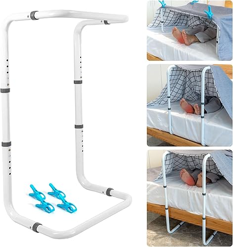 Levantador de manta para pies, cuna de cama para pie de cama, altura ajustable, barra de elevación de manta para dedos de los pies, pierna, rodilla,