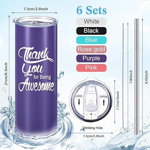 Miniatura 9 de Sieral 10 juegos de regalos de agradecimiento para mujeres y hombres, regalos de agradecimiento a los empleados de 20 onzas, vasos inspiradores a