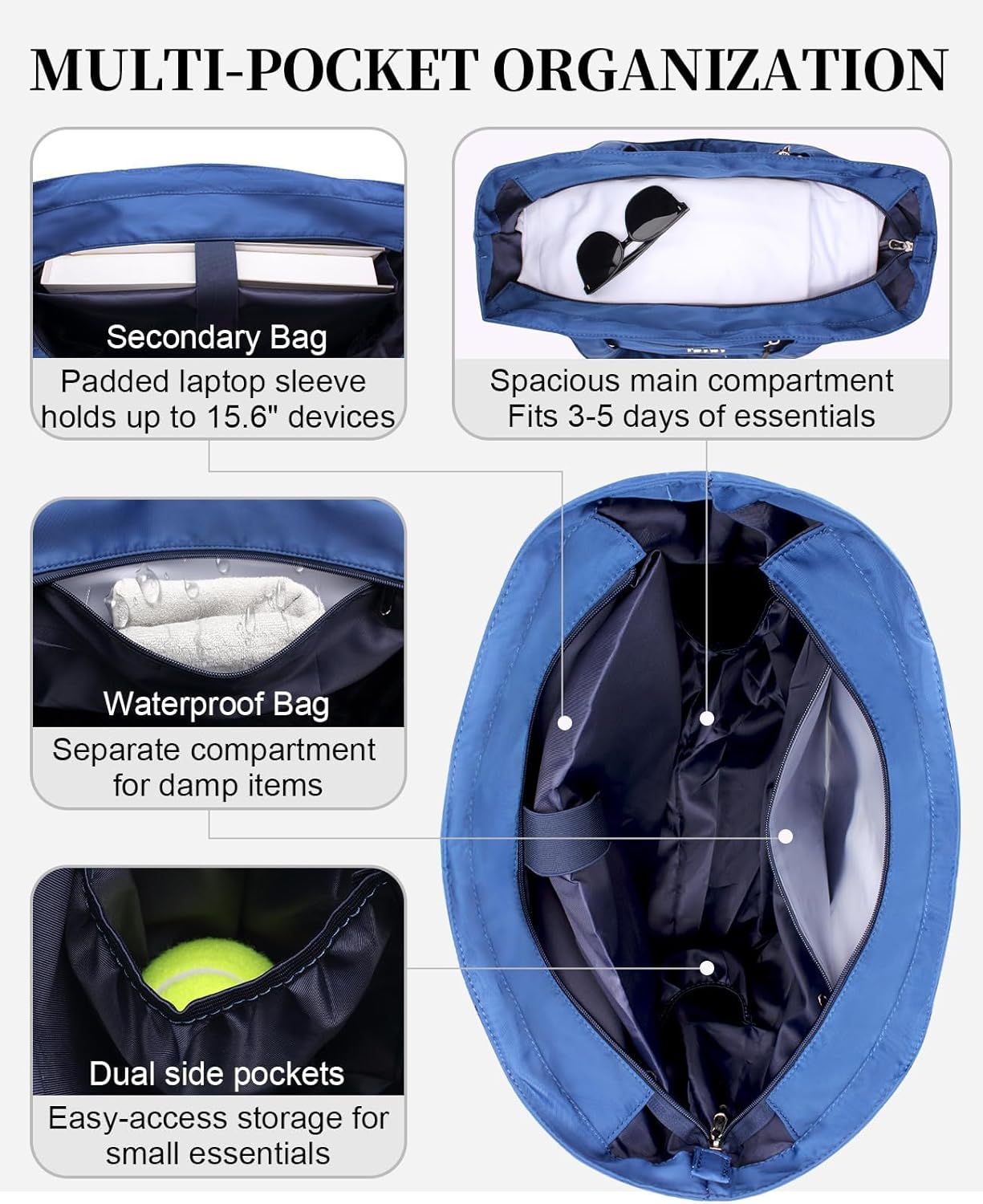 NST Tennis Gym Bag for Women, Pro Style Gym Duffle Bags with Ventilated Shoe Compartment, Tour Approved Travel Overnight Weekend Bag