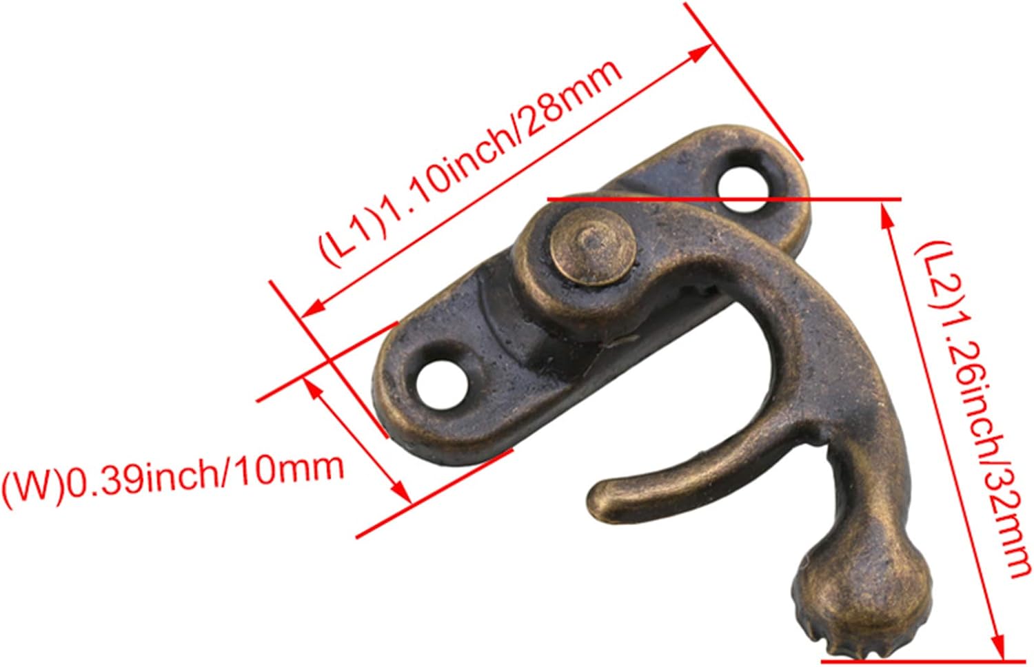BQLZR Vintage Padlock Hasp Hook Horns Bronze Iron Shackle Lock