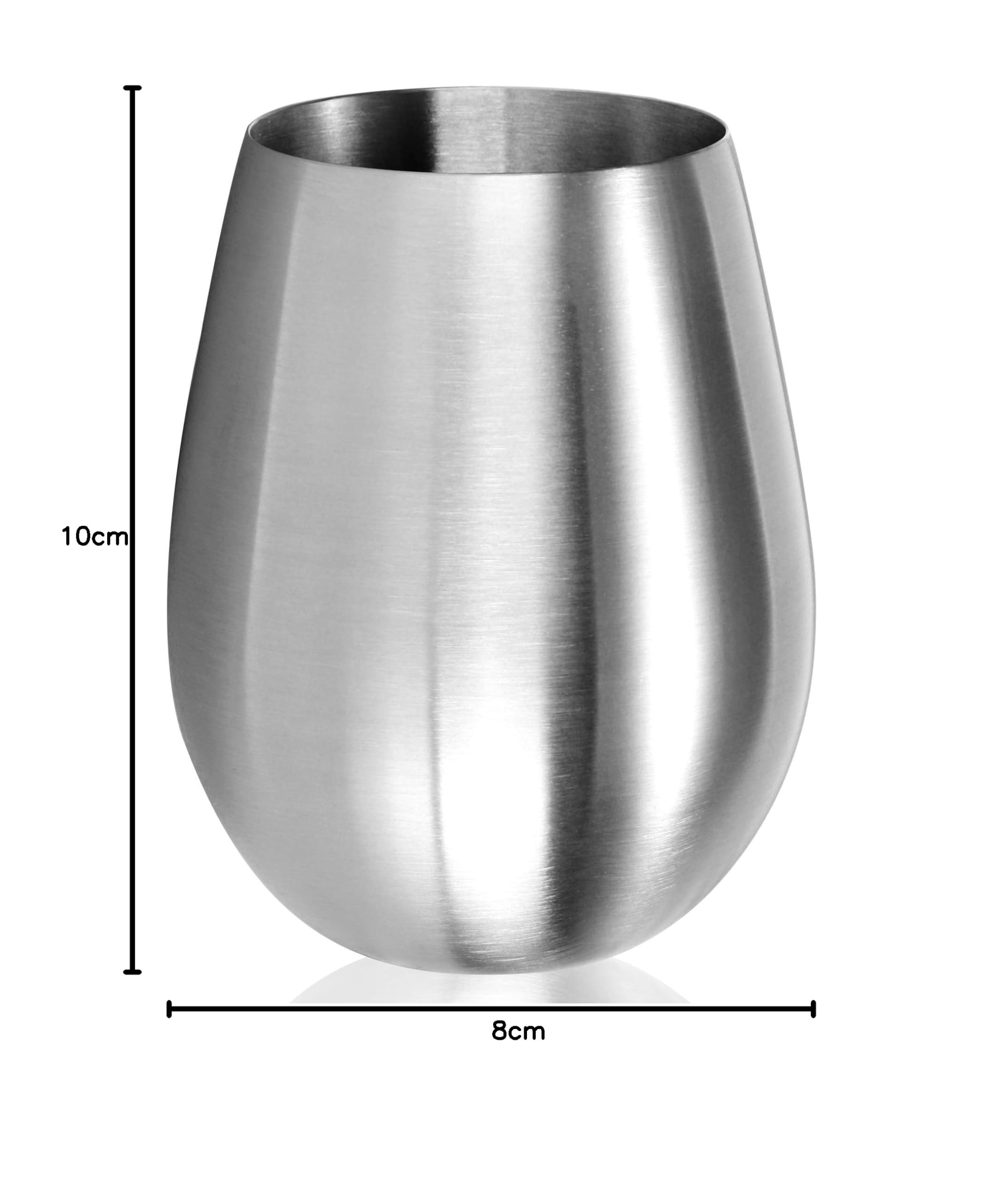COM-FOUR® 2x kieliszki do wina wykonane ze stali nierdzewnej 304 - kubek do wina 500 ml do podrózy - kubek ze stali nierdzewnej na wynos - kieliszek bez nózki Nie zawiera BPA (2 sztuki - 500ml mat)
