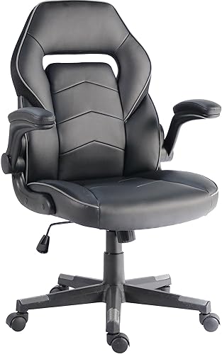 SpawnSafe - Silla para videojuegos, altura ajustable, reposabrazos abatibles, giro de 360, negrogris