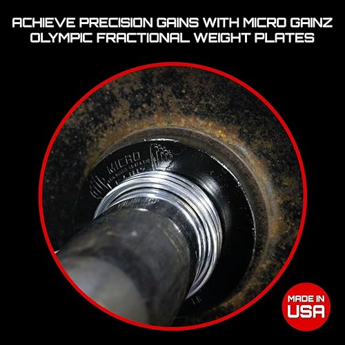 Miniatura 2 de Micro Gainz - Juego de discos de peso olímpicos fraccionales, 8 piezas, 50 libras de peso olímpico con bolsa, diseñado para pesas olímpicas para